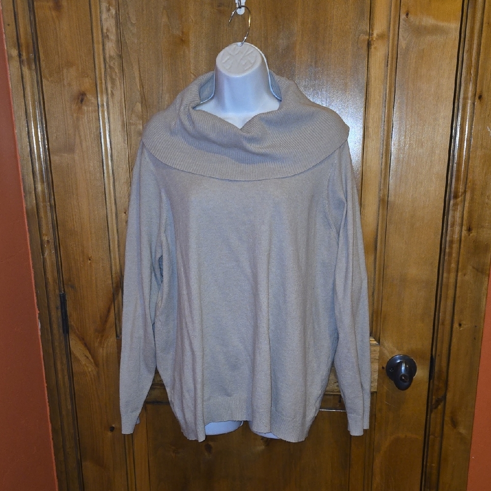 Torrid Beige Cowl Neck Sweater